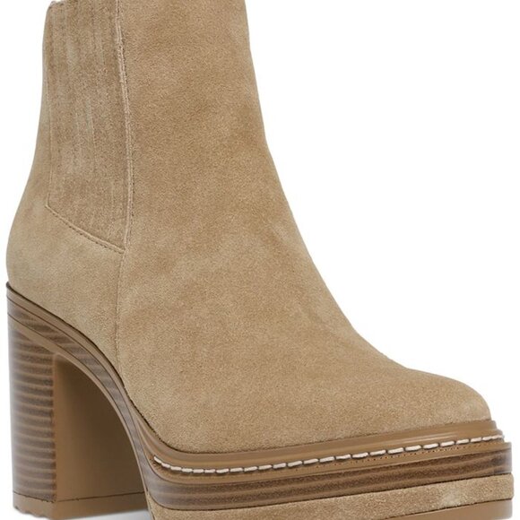 STEVE MADDEN Searches Womens Suede Block Heel Ankle Boots - Picture 1 of 8